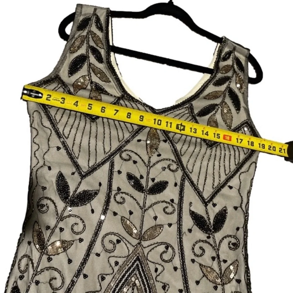 Elegant Black and Gold Embellished Dress - Picture 5 of 7